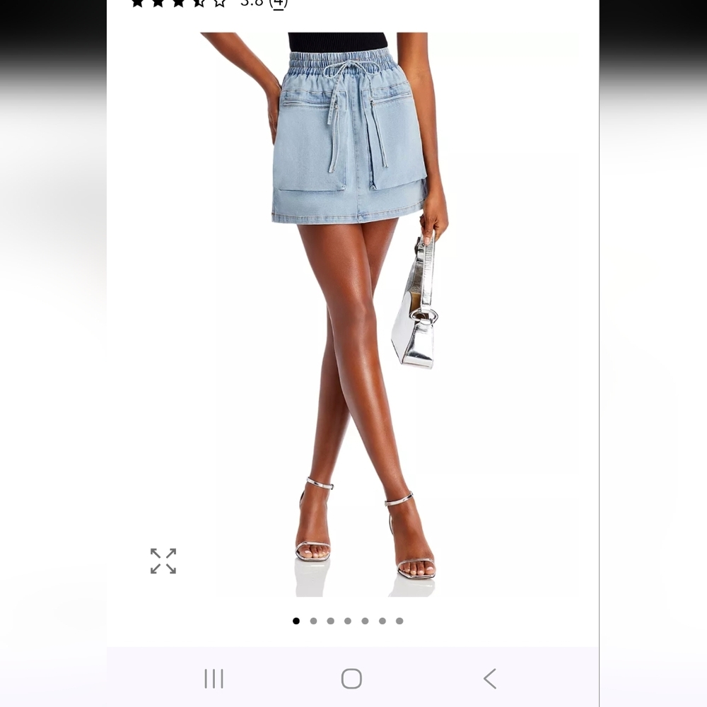 AQUA Light Blue Denim Utility Skirt